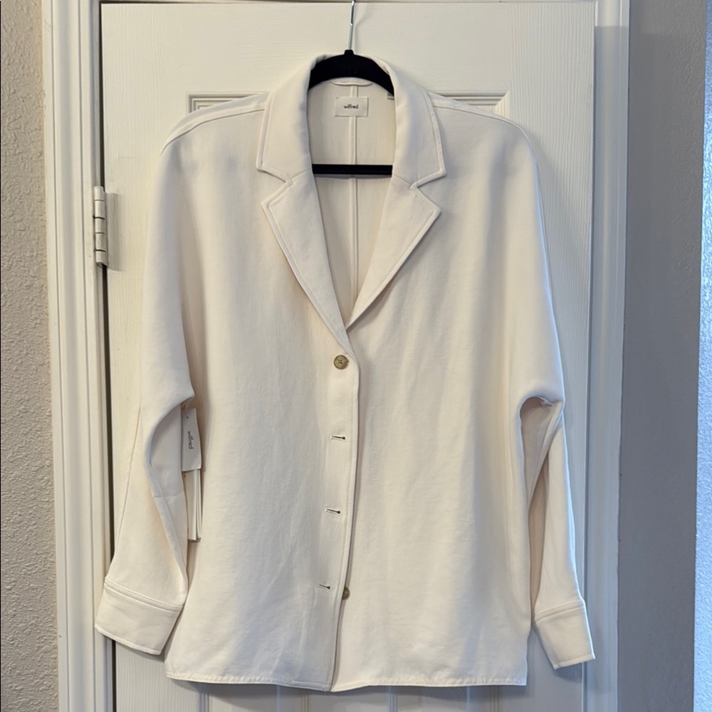 Wilfred Cream Long Sleeve Notched Collar Blazer